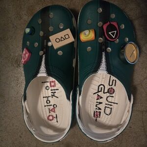 Green Clogs with Fun Charms